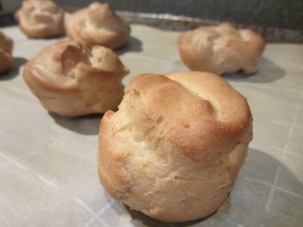 Cream puffs after baking.