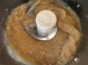 Pears and syrup after pulsing.