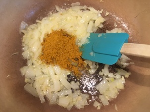 Curry powder stirred in.