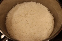 Rice after standing 10 minutes.