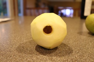 Cored pear.