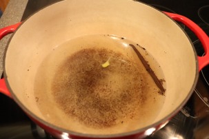 Cooking liquid before reducing.